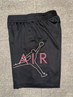Nike Black Athletic Shorts with Pink AIR Logo